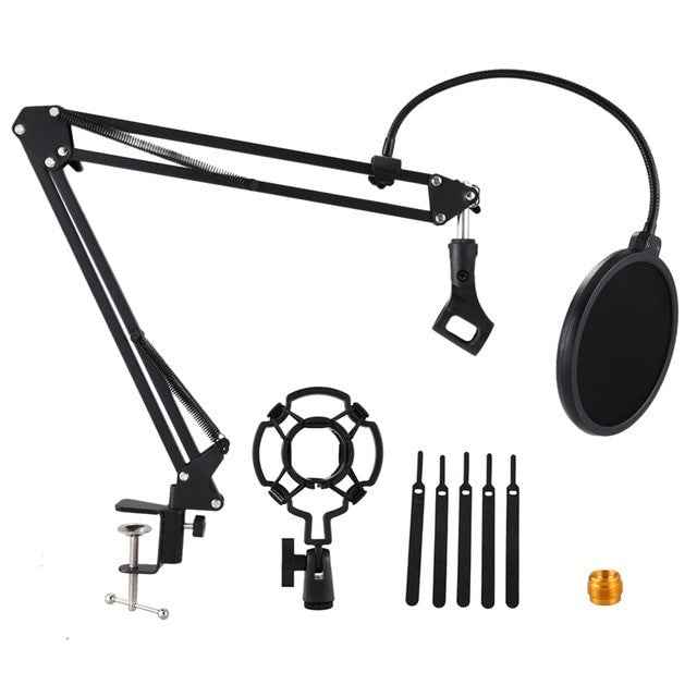 Promotion NB 35 Microphone Scissor Arm Stand and Table Mounting Clamp&NW Filter Windscreen Shield & Metal Mount Kit|Mic Stand