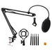 Promotion NB 35 Microphone Scissor Arm Stand and Table Mounting Clamp&NW Filter Windscreen Shield & Metal Mount Kit|Mic Stand