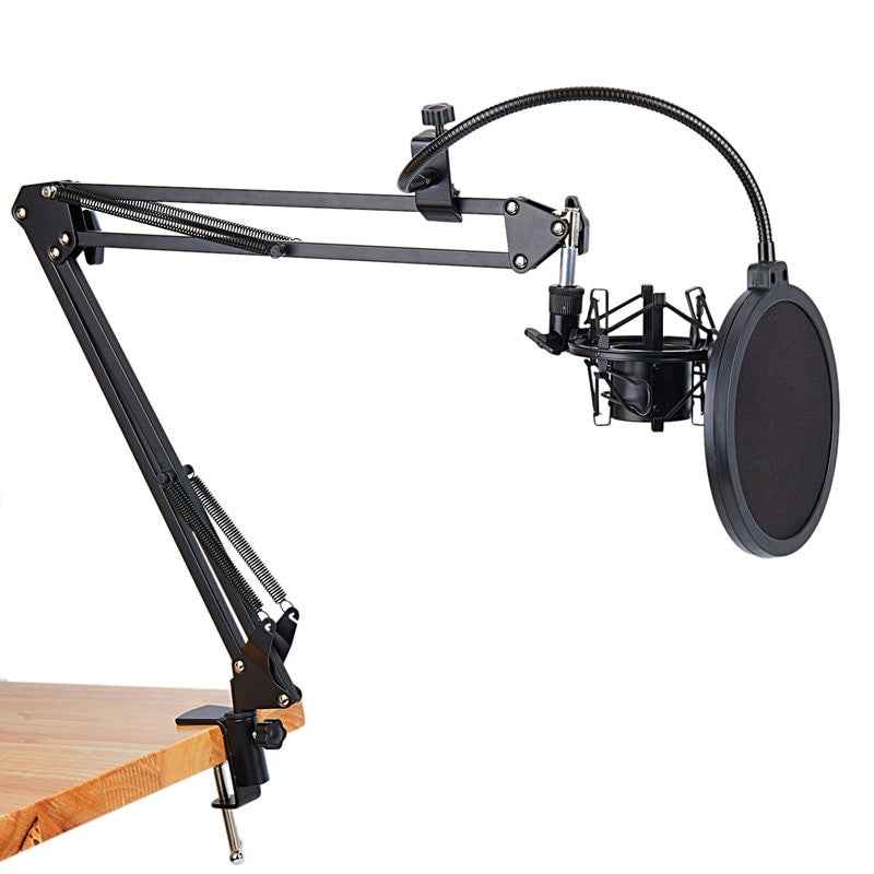 Promotion NB 35 Microphone Scissor Arm Stand and Table Mounting Clamp&NW Filter Windscreen Shield & Metal Mount Kit|Mic Stand