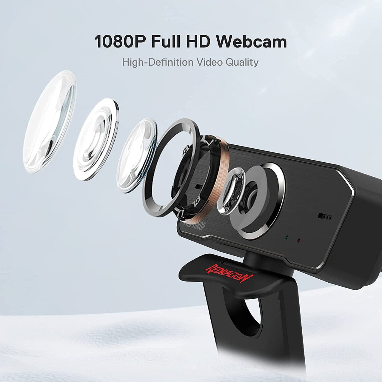 Redragon Gw800 Apex USB HD Webcam With Autofocus, Light Correction, And Dual MEMS Microphones Frontier General Hardware