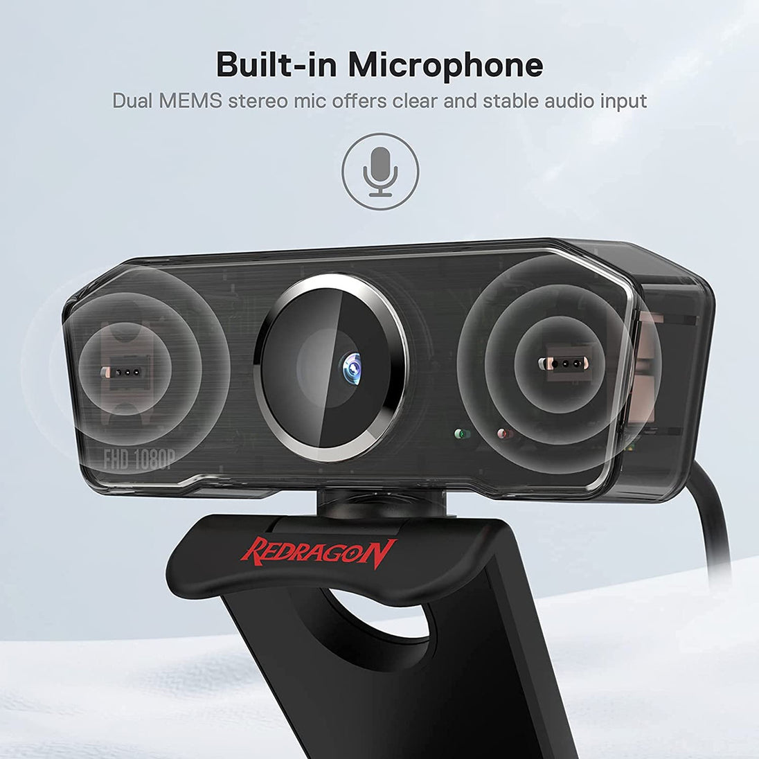 Redragon Gw800 Apex USB HD Webcam With Autofocus, Light Correction, And Dual MEMS Microphones Frontier General Hardware