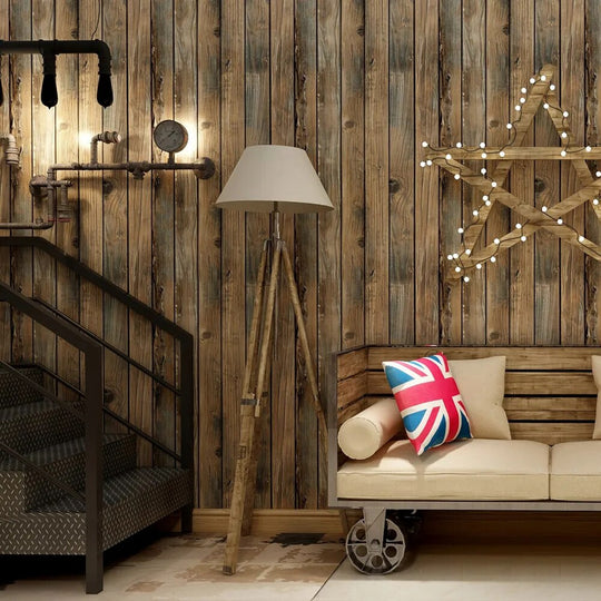 Retro Faux Wood Grain Peel And Stick Wallpaper Self-adhesive Wood Plank Wallpaper Roll Removable Vinyl Wall Covering Frontier General Hardware
