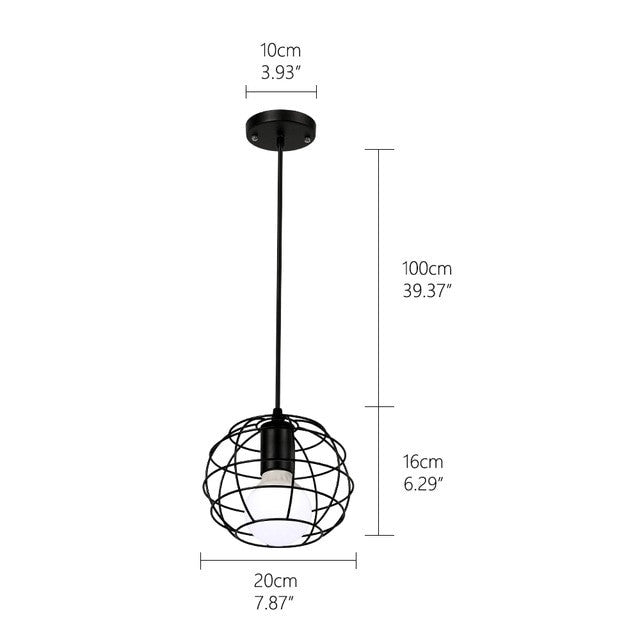 Retro loft industrial iron hanging lights E27 110V 220V LED black pendant lamps for kitchen living room bedroom aisle restaurant|Pendant Lights - Frontier General Hardware