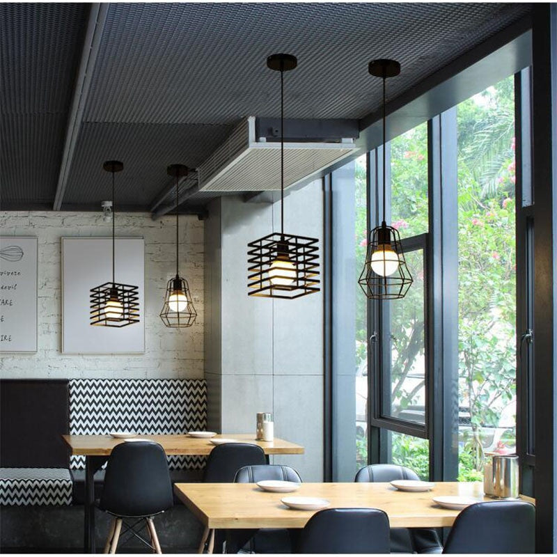 Retro loft industrial iron hanging lights E27 110V 220V LED black pendant lamps for kitchen living room bedroom aisle restaurant|Pendant Lights - Frontier General Hardware