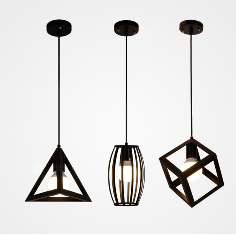 Retro loft industrial iron hanging lights E27 110V 220V LED black pendant lamps for kitchen living room bedroom aisle restaurant|Pendant Lights - Frontier General Hardware