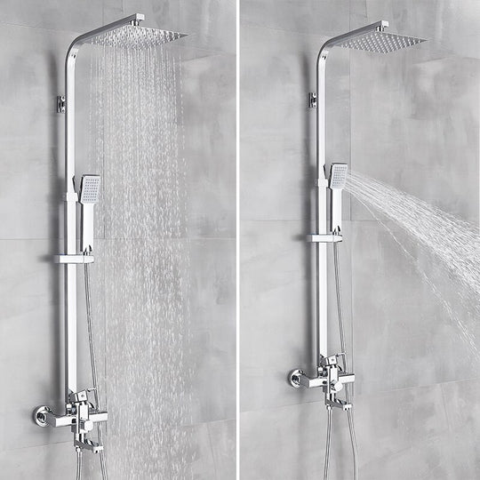 Polished Chrome Rain Showerhead 12 10 8 Inch With Single Handle Bathtub Shower Mixer Taps Wall Mount Bath Faucets Frontier General Hardware