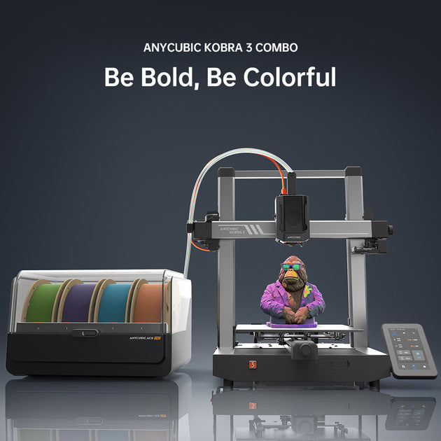 ANYCUBIC Kobra 3 Combo AE Version Multi-Color FDM 3D Printer Max 600mm/s Printing Speed Build Size 250x250x260mm Frontier General Hardware