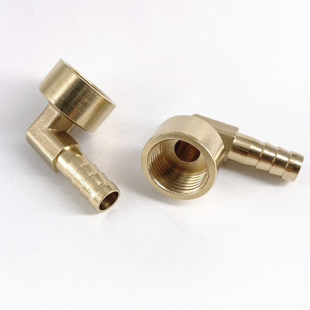 Brass 90 Degree Elbow Pipe Fitting BSP Female Thread To Hose Barb Adapter 6mm 8mm 10mm 12mm 14mm 16mm Frontier General Hardware