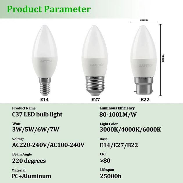 Led Bulb Lamps For Home With E27 B22 E14 Gu10 Gu5 3W 5W 6W 7W Warm White Cold White Frontier General Hardware