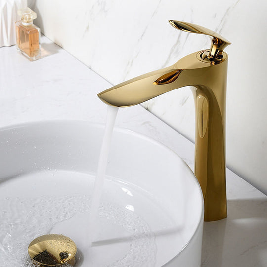 Golden Maple Leaf Basin Faucet For Hot And Cold Household Use Raised Washbasin Washbasin Countertop Basin Single Hole Faucet Frontier General Hardware