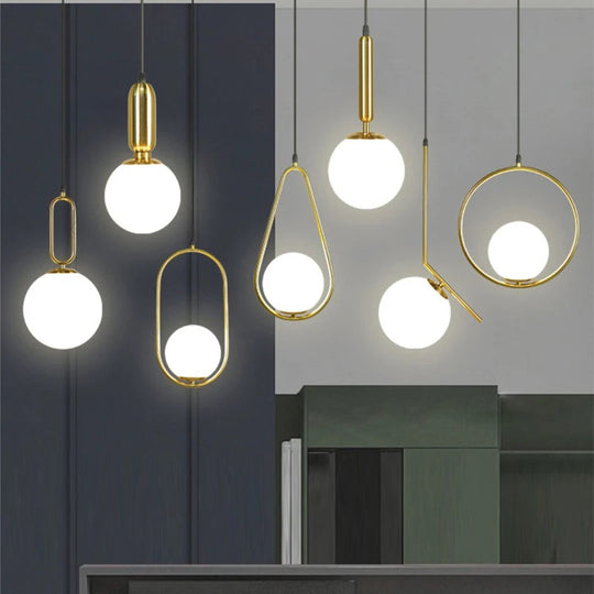 Modern LED Pendant Light E27 Iron Gold Black Metal Cage Hanging Lamp For Living Room Ceiling Decor Frontier General Hardware