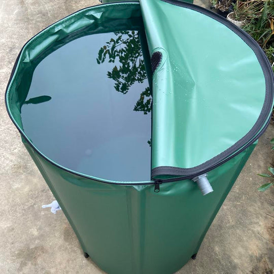 Rain Barrel collapsible Rainwater Harvest water tank garden strong PVC foldable Collection Tank Container with Runoff Frontier General Hardware