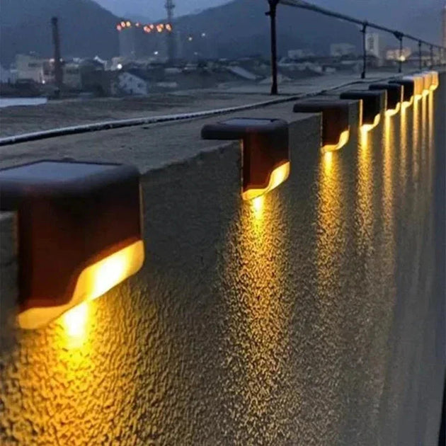 1/4/8/12/pcs Solar LED Lights Outdoor Garden Light Deck Lamp Solar Stairs Light Waterproof Solar Step Lamp Patio Garden Decor Frontier General Hardware