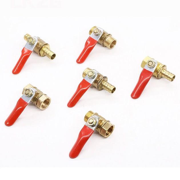Brass Ball Valve With Red Handle 1/8 1/4 1/2 BSP Threaded Male Female Pneumatic Connector Frontier General Hardware
