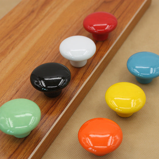 Candy Color Ceramic Door Handles Round Cabinet Knobs For Cupboard Drawer Wardrobe Pull Knobs 38mm 32mm 28mm 24mm Frontier General Hardware