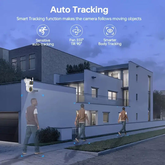 Tuya WiFi 4K 10MP PTZ Outdoor Security Camera Dual Lens With Auto Tracking And Dual Screen Monitoring Frontier General Hardware