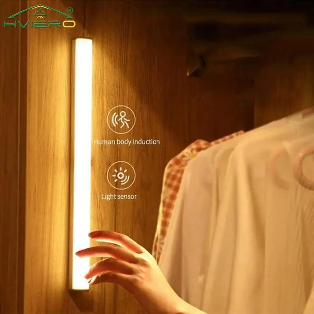 Night Lights Wireless LED Motion Sensor Lamp USB Rechargeable Magnetic For Wardrobe Room Closet Kitchen Aisle Tube Detector Bulb Frontier General Hardware