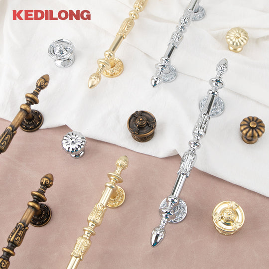 Kedlo European Retro Light Luxury Long Pull Handle Zinc For Kitchen Cabinets Gold Chrome Antique Nickel Finish Frontier General Hardware