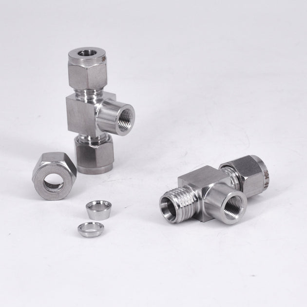 Stainless Steel 3 Way Tee Compression Fitting For 6To14 Mm Tubes BSP Female Threads M10x1 M14x1.5 M16x1.5 M20x1.5 Frontier General Hardware