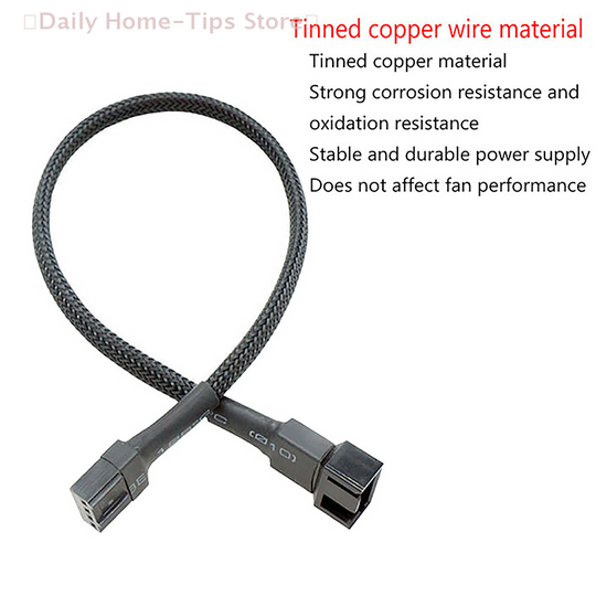 One Pack 4 Pin Fan Splitter Cable 1 To 4 PC CPU Fan Splitter Power Extension Accessories With Snakeskin Design Frontier General Hardware