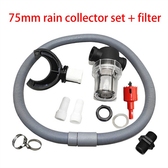 Rain Catcher Rain Barrel Diverter Rainwater Collection System 1 Set 75Mm Flex Hose Durable Sealing Rubber Ring Durable Frontier General Hardware