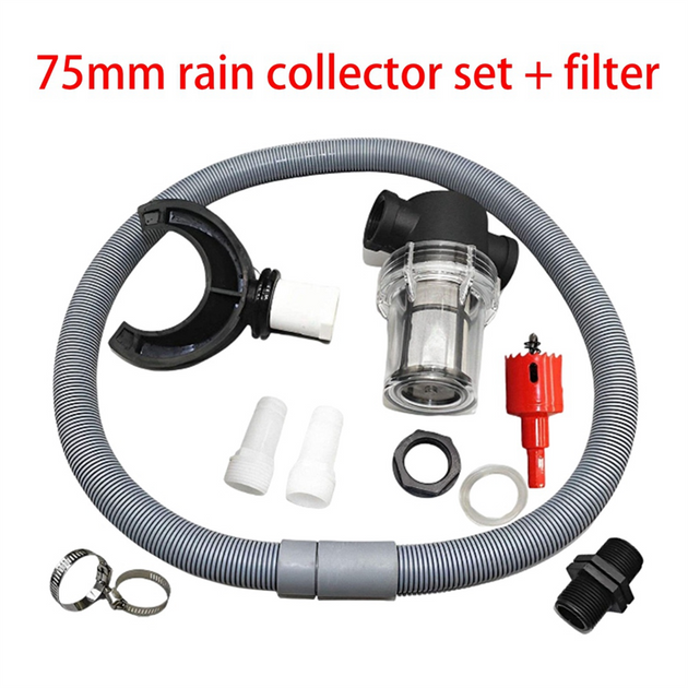 Rain Catcher Rain Barrel Diverter Rainwater Collection System 1 Set 75Mm Flex Hose Durable Sealing Rubber Ring Durable Frontier General Hardware