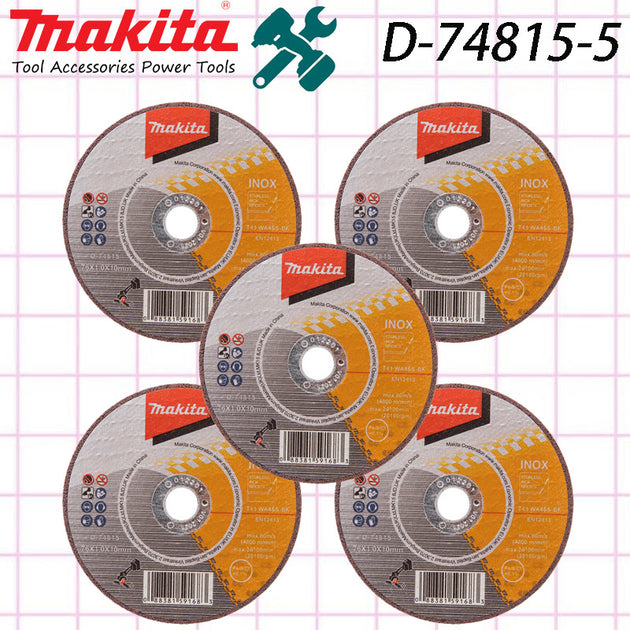 Makita 76mm Cut Off Wheel Set 1mm Thick 10mm Arbor 5 Pack For DMC300 DCS438 Metal Stainless Steel Wood Alloy Disc Frontier General Hardware
