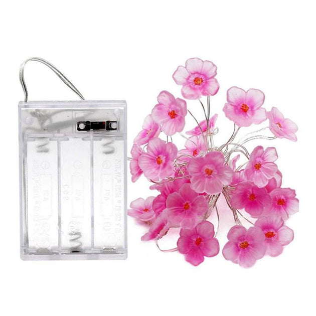 30LEDS Cherry Blossom Light Fairy String Night Lights Pink Flower String Lamps Battery Power For Christmas Garland Decoration Frontier General Hardware
