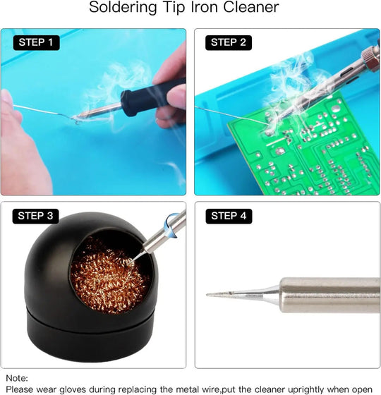 Soldering Iron Tip Cleaner Desoldering Cleaning Ball Mesh Filter Metal Wire Stand Steel Ball Tin Remover Frontier General Hardware