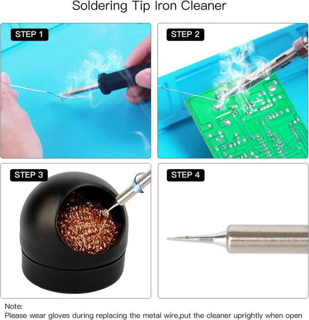 Soldering Iron Tip Cleaner Desoldering Cleaning Ball Mesh Filter Metal Wire Stand Steel Ball Tin Remover Frontier General Hardware