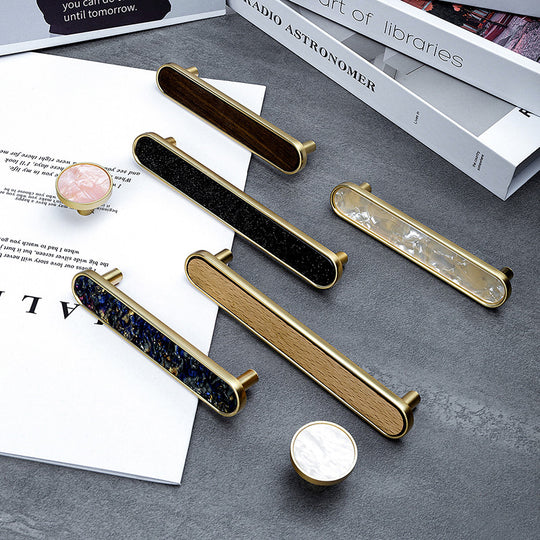 Brass Polychrome Shell Cabinet Handles and Drawer Knobs Set for Furniture Kitchen Doors Frontier General Hardware
