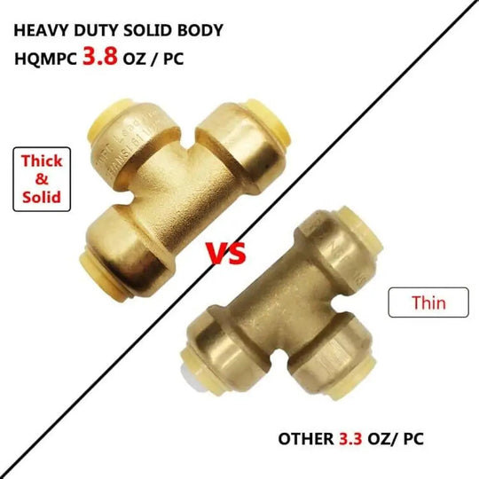 Push Copper Fitting 1/2 Inch Pex Tee 12 Pcs Push Fit Plumbing Connectors Lead Free Brass Pipe Fittings Plumbing Supplies Frontier General Hardware