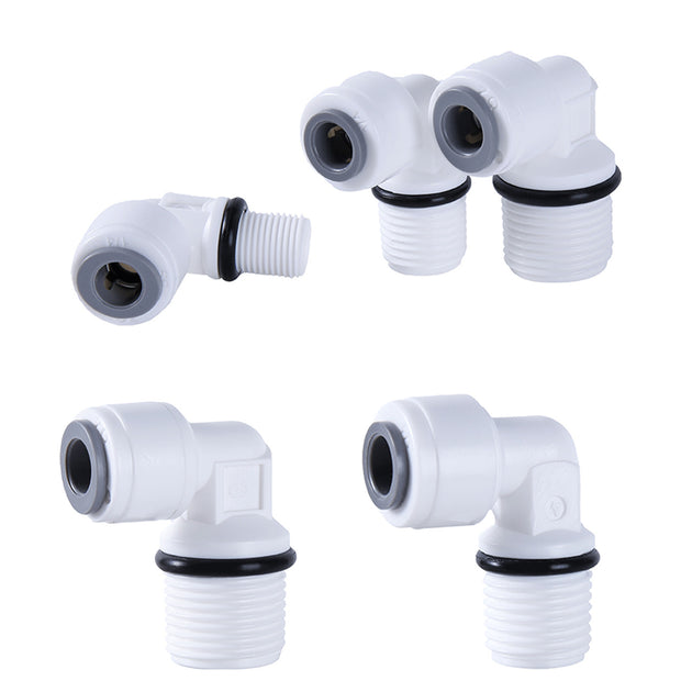 90 Degree Elbow RO Water Fitting 15 Types Male Female Thread 1 Quarter Inch 3 Eighth Inch POM Hose PE Pipe Connector Frontier General Hardware