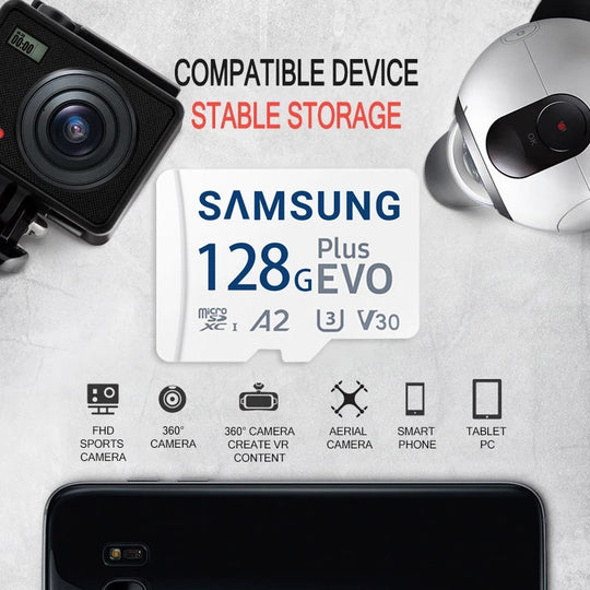 Samsung Micro SD Card EVO Plus Memory 64GB 128GB 256GB 512GB High Speed For Camera DJI Drone GoPro Pocket 3 Frontier General Hardware
