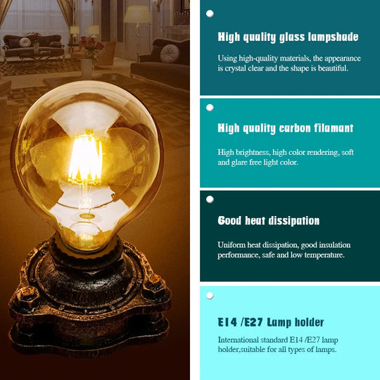 LED Filament Edison Bulb For E14 E27 220V Vintage Glass Bulb 2W 4W 6W 8W Home Decor Frontier General Hardware