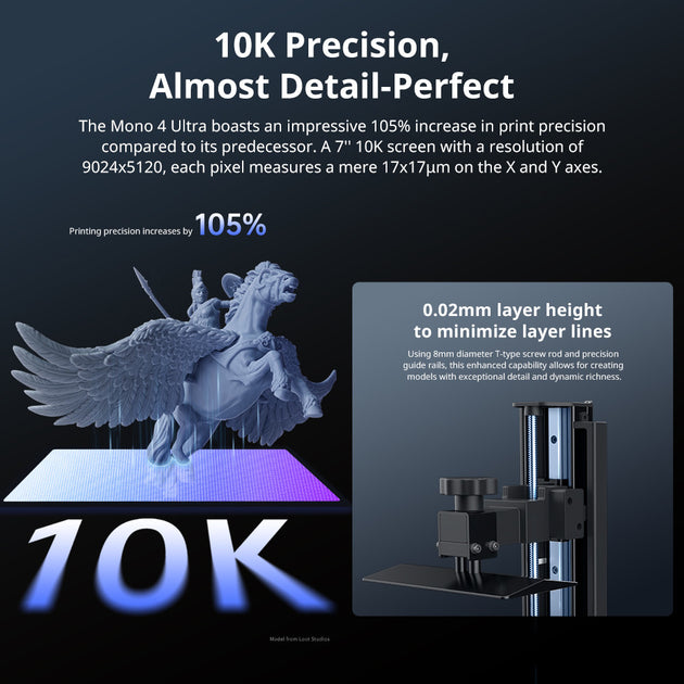 Anycubic Photon Mono 4 Ultra AE Version LCD 3D Printer 7In 10K High Precision 2.2L Build Volume 236mm x 231mm x 430mm Frontier General Hardware