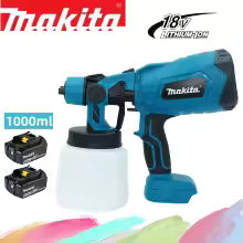 Makita BL1860 18V Battery 1L Cordless Portable Paint Sprayer Set Auto Furniture Spray Painting Tool