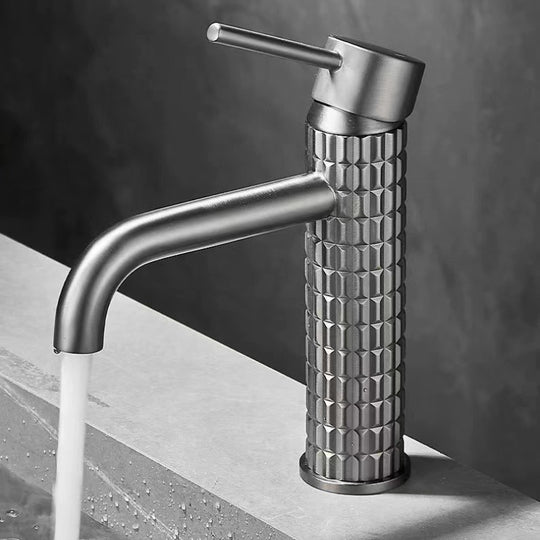 Brass bathroom basin faucet diamond single handle design high-end hotel cold and hot dual control basin high & low faucet Frontier General Hardware