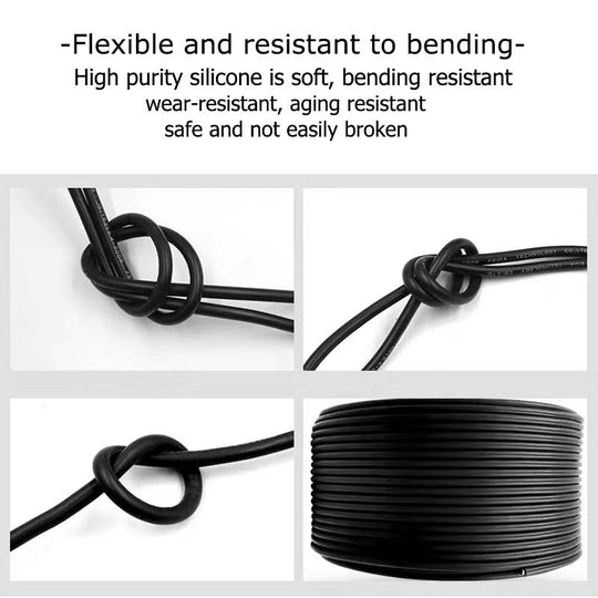 Soft Silicone Power Cable 5M To 50M 12 14 16 18 20 22 24 26 AWG Heat Resistant Wire Red Black For Car Battery LED Light Frontier General Hardware