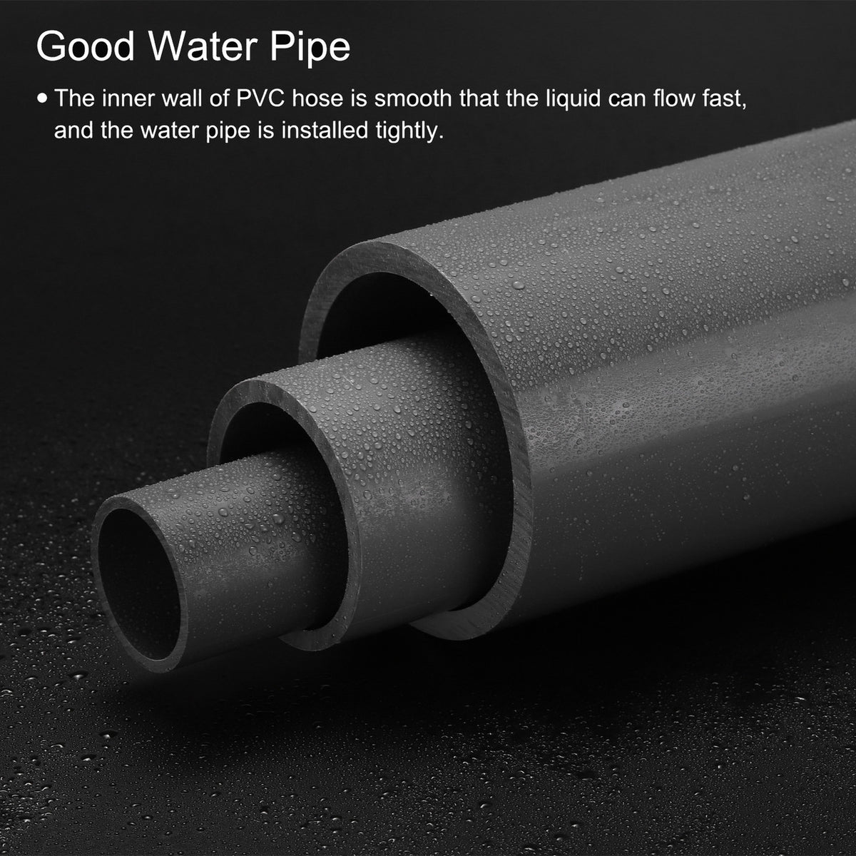 Piped Deep Deep Grey PVC Pipe 0.2-0.5m Length ID 22.2-104mm OD 26-114mm For Garde