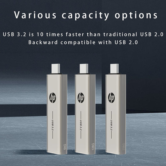 HP Type C USB Flash Drive Two In One 64GB 128GB 256GB Dual Use Rotating USB 3.2 For Computer And Mobile Frontier General Hardware