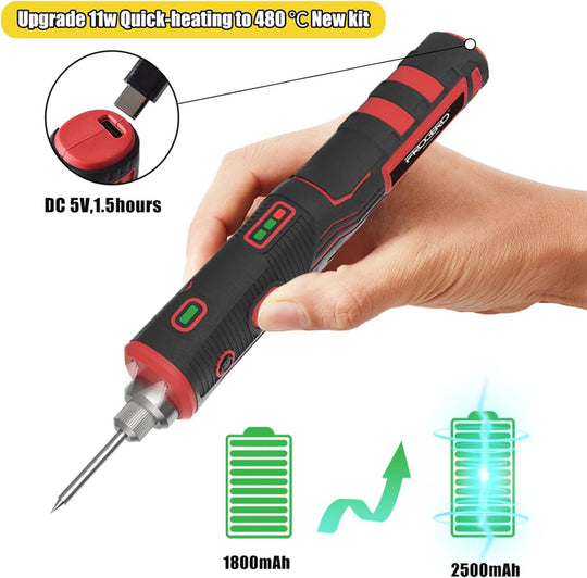 FROGBRO Cordless Soldering Iron LD006A 8W Temperature Range 200 To 480 C USB Kit 1800mAh Frontier General Hardware