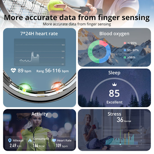 COLMI R10 Smart Ring With Charging Case For Men And Women Health And Sleep Monitor 5ATM Waterproof Multi Sport Mode Frontier General Hardware