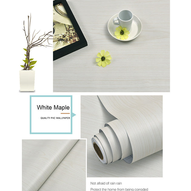 PVC Waterproof Self Adhesive Wood Grain Wallpaper Roll Vinyl Decorative Film For Furniture Cabinets Home Decor Frontier General Hardware