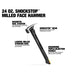 TOUGHBUILT TB-H1-1SBR-S20X TB-H1-1SBR-S24X 20/24 OZ ShockStop Steel Rip Hammer Milled Face Hand Tools Toughbuilt Hammer