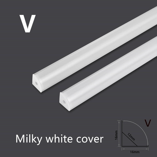 Aluminum Profile Channel Holder For LED Strip Light Bar U Shape And V Shape For Kitchen Cabinets Closets Half Meter Pack Frontier General Hardware