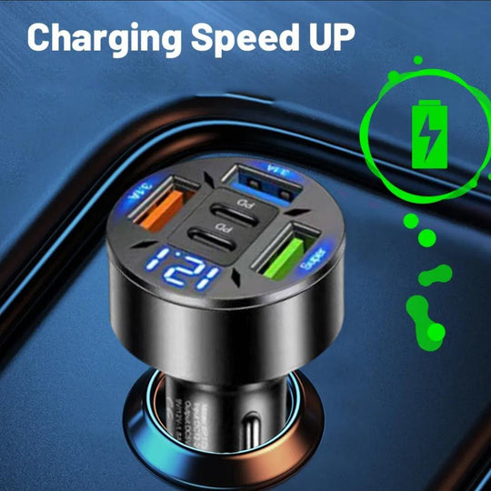 250W 5 Ports Car Charger Fast Charging PD QC3.0 USB C Car Phone Charger Type C Adapter In Car For IPhone Frontier General Hardware