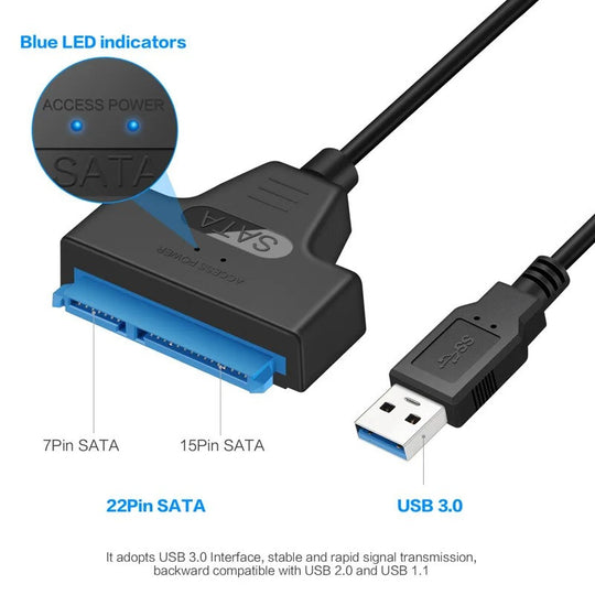 USB 3.0 TO SATA 2.5 Inch SSD HDD Hard Drive Adapter For Laptop Desktop Computer Sata to USB Hard Drive Expansion Adapter Frontier General Hardware