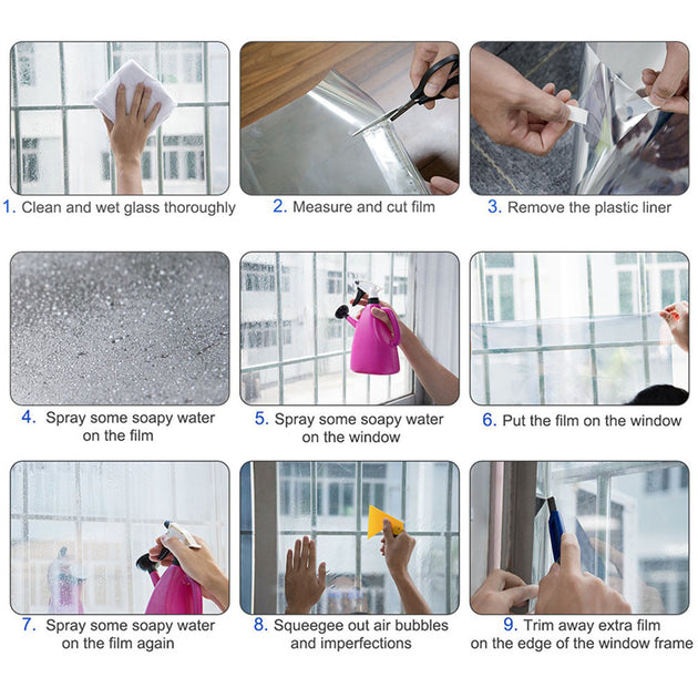 7.8x11.8 Inch Multicolor Decorative Glass Film PET UV Protection Transparent Window Tint For Home Office Store Frontier General Hardware