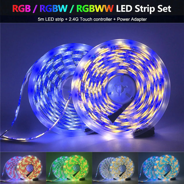 12V LED Strip Light 5m To 20m 5050 RGB RGBW RGBWW Dimmable Flexible Ribbon Tape With Smart WiFi App Controller And Alexa Frontier General Hardware